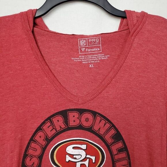 NFL 49ers XL Red Hoded Loght weight Top - Picture 4 of 8